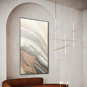 Pinturas Modernas Minimalistas Hechas a Mano <span class=keywords><strong>en</strong></span> 3D con Tonos Tierra sobre Lienzo, <span class=keywords><strong>Pintura</strong></span> al Óleo Abstracta con Textura para Decoración del Hogar - Product Image 3