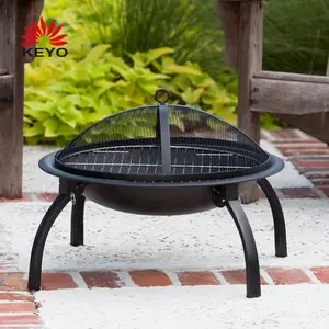 Camping Design Elegante Churrasco Braseiro Pernas Dobráveis Firepit Carvão Fire Pit Com Tampa