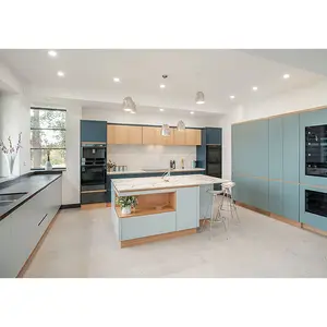 Modern a clean blue dream lines and a sleek handless style perfect kitchen Cabinet Cupboards