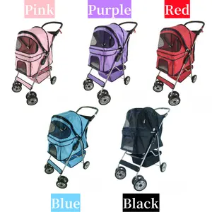 Hot Selling Serviceable Foldable Pet Stroller Cat Dog Convenient Jogger Pet Trolley Carrier