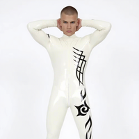 Combinaison en latex blanc pour homme, directement de l'usine, costume Zentai, taille personnalisée OEM, vente en gros, fabricant de costumes en vrac