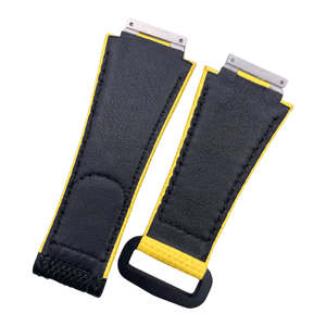 Rich Men's <b>Velcro</b> Fluorocarbon Rubber Watch <b>Strap</b> Titanium Metal Connector Available in Various Colors for Watch <b>Straps</b> - Product Image 4