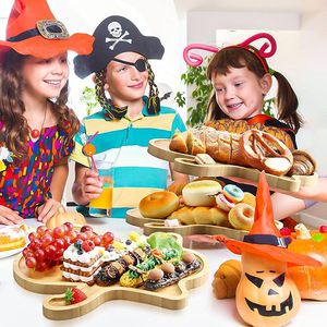Plateau à collation d'Halloween en bambou, forme irrégulière, planche de service créative pour le petit-déjeuner et les fêtes - Product Image 2