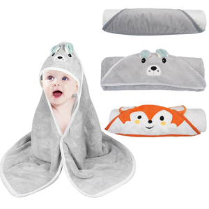 Serviettes de bain carrées brodées d'animaux en bambou pour bébé, serviettes de bain pour bébé unisexe, <span class=keywords><strong>serviette</strong></span> à capuche pour nouveau-né avec visage d'animal, vente chaude - Product Image 1