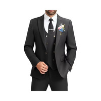 Traje de boda profesional para hombre al por mayor, conjunto formal de negocios de 3 piezas con cierre de cremallera en el pantalón - Conjunto de traje estilo asiático