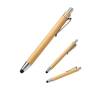 Eco Friendly Bamboo <b>Stylus</b> Pen 2 in 1 Natural Wooden Ballpoint Pen <b>with</b> <b>Touch</b> <b>Screen</b> <b>Stylus</b> Tip Custom Brand Logo Bulk - Product Image 1