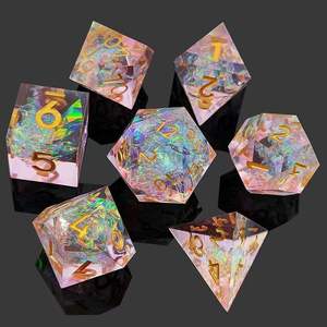 Directo de fábrica, juego de siete lados de alta calidad de dados de resina de ilusión de bordes afilados, dados de juego de varios lados - Product Image 1