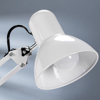 Réglable Blanc Petit Corps De Fer En Métal Lampe De Bureau Contemporain Clip-On Caractéristique Production En Usine Angle De Rotation Lumineux Doux