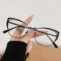 Nuevas Gafas de Moda con Montura Metálica de Color Sólido, Fotocromáticas, con Protección Anti Luz Azul, Diseño Ojo de Gato, para Unisex, Rostro Diamante