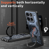 Étui de protection magnétique antichoc anti-traces de doigts en TPU+PC avec support rotatif à 360° pour Motorola MOTO Edge 60 Fusion Pro 5G 2025