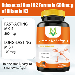 Gélules de calcium et de vitamine K2 de haute pureté pour la santé osseuse et les compléments alimentaires pour les articulations - Product Image 4