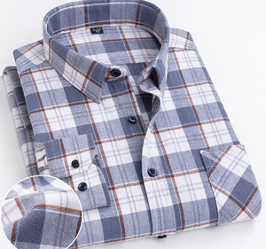 Camicie Casual OEM/ODM per uomo camicia a quadri a manica lunga elegante flanella - Product Image 6