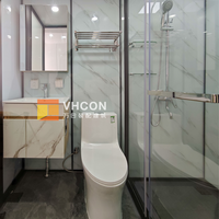 Unité de Douche Modulaire Préfabriquée Moderne de Luxe, Toilettes Portables Indépendantes, Cabine de Bain Complète