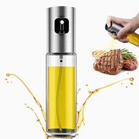 Pulvérisateur d'huile d'olive en acier inoxydable pour la cuisine, pulvérisateur d'huile de type poussoir, grill, barbecue, distributeur d'huile, saucières, outils pour la cuisine