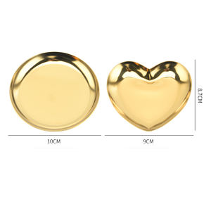 नई डाइनिंग प्लेट स्टेनलेस स्टील स्टोरेज ट्रे डिश ज्वेलरी रिंग ऑर्गनाइज़र ब्रेड डेज़र्ट प्लेट गोल्डन ओवल प्लेट डेस्कटॉप सजावट - Product Image 4