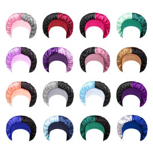 <span class=keywords><strong>Bonnet</strong></span> de nuit en satin bicolore ajustable pour femme <span class=keywords><strong>avec</strong></span> logo personnalisé, couvre-chef monocouche, <span class=keywords><strong>bonnet</strong></span> de douche, <span class=keywords><strong>bonnet</strong></span> de sommeil <span class=keywords><strong>avec</strong></span> large bande élastique - Product Image 2