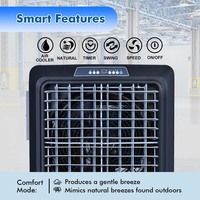 Climatiseur évaporatif intelligent 9000 cmh noir, refroidisseur d'air en Chine, réservoir d'eau de 100 L, climatisation évaporative portable