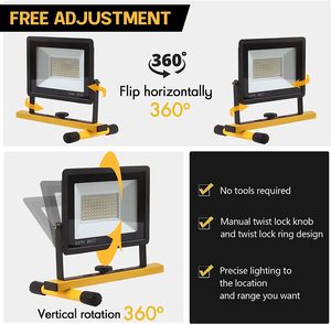 Lámpara de Trabajo LED con 2 Cabezales Ajustables y Trípode Plegable, Lámpara Impermeable con Interruptor Individual, Lámpara de Trabajo LED Comercial - Product Image 2