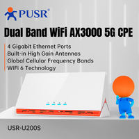 Routeur CPE PUSR Global 4G/5G WiFi6 AX3000 avec emplacement pour carte SIM, 4 ports Gigabit, QoS et VPN, 3000 Mbps, FWA U200