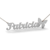 Collier pendentif personnalisé pour femme, motif papillon romantique, en acier inoxydable plaqué or 18 carats