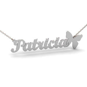 Collana con Ciondolo a Farfalla Personalizzabile <span class=keywords><strong>per</strong></span> Donne, Placcata in Oro 18K, Catena in Acciaio Inossidabile - Product Image 4