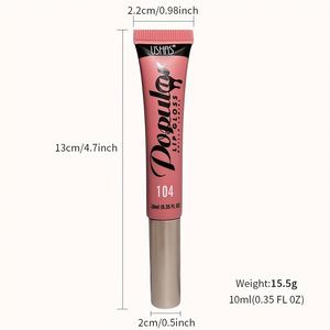 <span class=keywords><strong>USHAS</strong></span> 8 colores tubo suave espejo líquido lápiz labial de larga duración impermeable marrón brillo de labios brillante brillo de labios J1