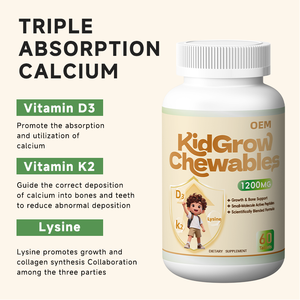 Comprimés à croquer de calcium <span class=keywords><strong>pour</strong></span> la croissance des enfants, brevet WPH <span class=keywords><strong>pour</strong></span> une absorption améliorée, soutien des minéraux du lait et des vitamines D3 K2 - Product Image 2