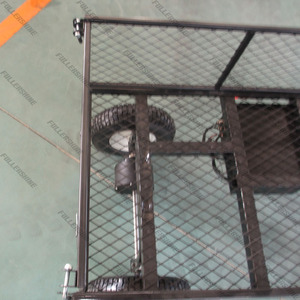 전동 동력 정원 농장용 스틸 카트, 탈착식 메시 측면 평판 유틸리티 금속 웨건 가든 카트 - Product Image 2