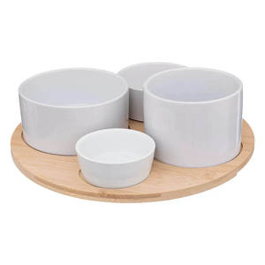 Antipasto in ceramica di bambù vassoio da portata in gres legno ciotole <span class=keywords><strong>per</strong></span> Snack Tapas Set <span class=keywords><strong>per</strong></span> <span class=keywords><strong>aperitivo</strong></span> Tapas in ceramica Set da servire Snack - Product Image 6