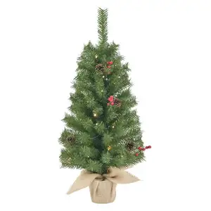 Árvore de natal artificial decorada, de comprimido vários tamanhos de diy mini escova de garrafa de sisal de natal