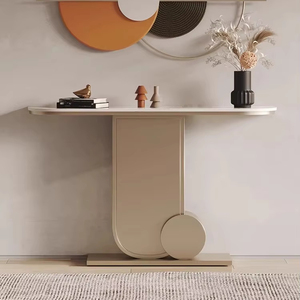 Mesa de Entrada Moderna de Lujo Italiana <span class=keywords><strong>para</strong></span> Sala de Estar y Hoteles, con Cubierta de Mármol, Estructura Metálica Resistente, <span class=keywords><strong>Consola</strong></span> Estrecha <span class=keywords><strong>para</strong></span> Pasillos - Product Image 2