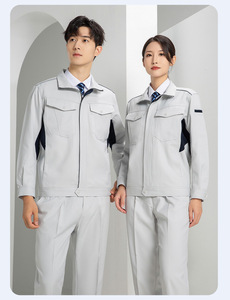 Ropa de trabajo para trabajadores de taller de gama alta Trajes DE TRABAJO Conjunto de uniforme de construcción industrial antiestático Chaqueta con cremallera Traje de pantalón - Product Image 5