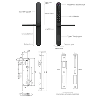Cerraduras Inteligentes Negras/Plateadas Disponibles con Huella Dactilar/Tarjeta/Llave/Contraseña/Desbloqueo Remoto, Aplicación TUYA, Multi-idioma