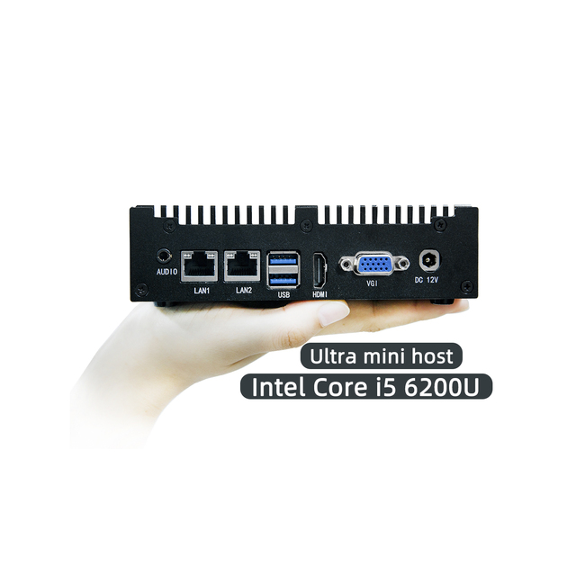 Fanless Dustproof Skylake I5 6200U Two Lan 8G DDR4 Mini Pocket Small Nano NUC Computer Pc