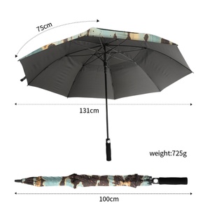 Windproof Double Canopy Fiberglass Ribs Golf <b>Umbrella</b> Extreme Weather Protection Golf <b>Umbrella</b> - Product Image 6