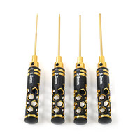 Jeu de tournevis hexagonaux 4 pièces, embouts revêtus de titane, poignée légère en nid d'abeille creux 1.5/2.0/2.5/3.0mm pour la réparation de modèles RC FPV UAV