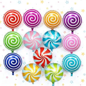 Ballons décoratifs ronds en forme de sucette de 18 pouces, ballons éventail pour la décoration de Noël et du Nouvel An - Product Image 1
