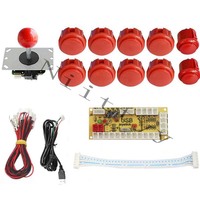 Kit de manette d'arcade DIY Jinxin avec joystick Sanwa 4/8 directions, contrôleur USB à latence nulle, en acier inoxydable, compatible monnayeur anglais, rechargeable