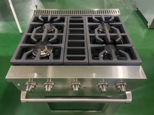 Cuisinières à convection en acier inoxydable de 30 pouces, 4 brûleurs, 4,63 pieds cubes Four à poser autonome à triple porte vitrée pour usage domestique - Product Image 6