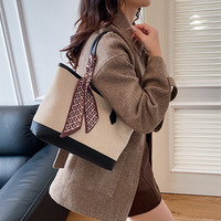 Sac à main grande capacité en soie avec foulard, nouvelle collection 2026, sac messager pour femme, sac à bandoulière avec foulard