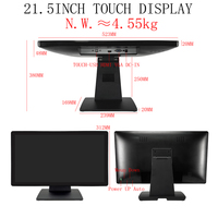 21.5inch Capacitive Touch Screen Panel Monitor with VGA HD MI Input VESA WALL MOUNTED or DESKTOP USE