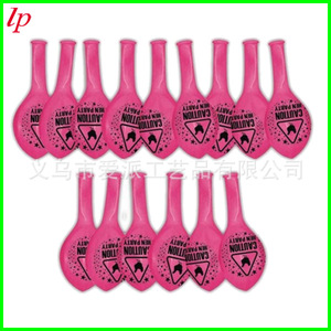 Caution Hen Party Printed Pink Balloons 10pcs Round <b>Inflatable</b> Toys Birthday Props Rubber Material Silk Screen Printing - Product Image 1