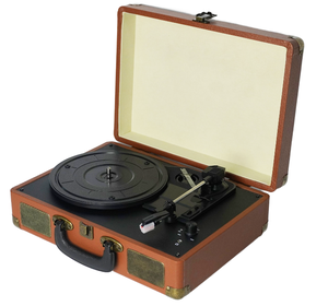 Tourne-disque vinyle en bois avec adaptateur 3,5 mm et sortie RCA pour décoration vintage de salon - Compatible lecteur <span class=keywords><strong>CD</strong></span> - Product Image 6