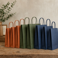 Sac d'emballage en papier kraft écologique, sac de shopping, sac cadeau, sac de transport, brun, blanc, fabricant sur mesure