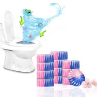 Bloc nettoyant WC automatique écologique jetable parfumé à la rose bleu-rose 50g*4 paquets
