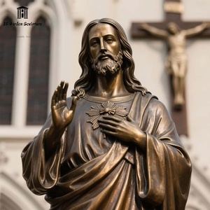 Artesanía Metálica de Bronce Personalizada de Jesús a Tamaño Real para Decoración Cristiana de Iglesias al Aire Libre JZ-B-Y-214 Bronce a Tamaño Real Ideal - Product Image 2