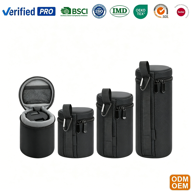 Custom Soft Neoprene Camera Lens Pouch Bag Drawstring Protector Case Padded Camera Lens Bag