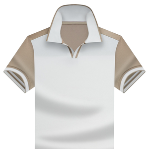 Outurueng t-shirt estiva lavorata a maglia con colletto a gabbiano a maniche corte tinta unita Design semplice con cuciture a contrasto - Product Image 1