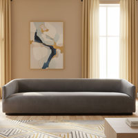 Italienisches Shelter-Arm-Sofa im Mid-Century-Modern-Stil der 1950er Jahre, quadratisch, aus Holz, mit Samtbezug, luxuriöses, maßgefertigtes Sofa für Villen-Wohnzimmer