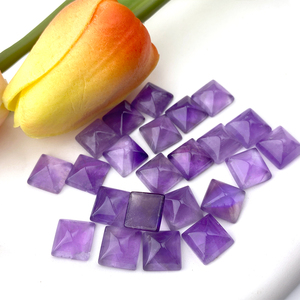 Qinfa Thủ Công Mỹ Nghệ Thạch Anh Tím Tự Nhiên Chất Lượng Cao Đầy Màu Sắc Đá Quý Loose Đá Quý Tùy Chỉnh Cắt Kích Thước Hình Vuông Bán Buôn - Product Image 3